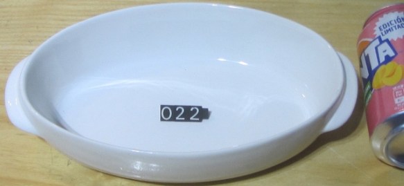 22 BANDEJA PORCELANA OVALADA PYREX